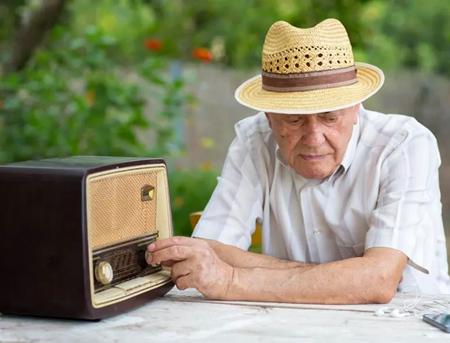 listening to the radio