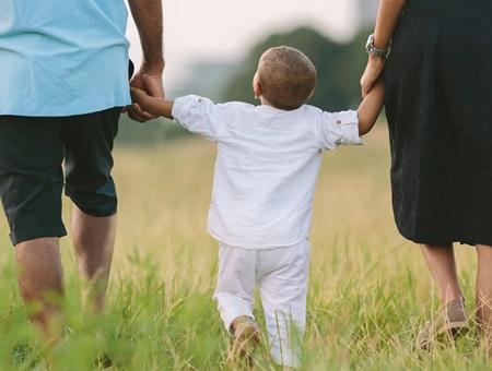 walking with child