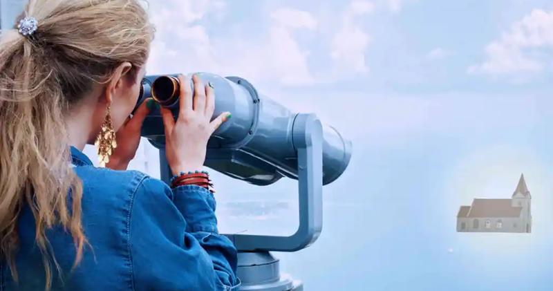 telescope and church