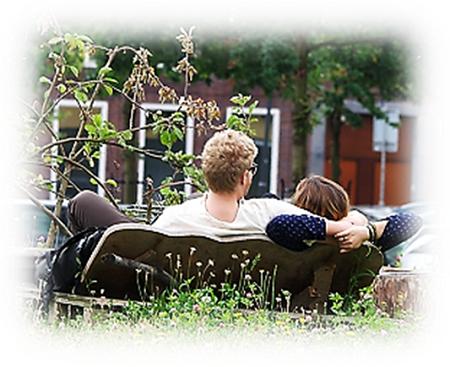 two people on couch