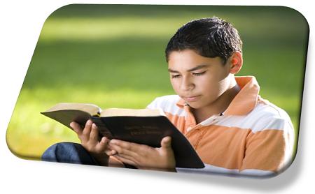 boy reading Bible